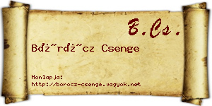 Böröcz Csenge névjegykártya